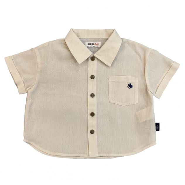 (現貨)🇯🇵日本直送 Polo Baby短袖米白色恤衫襯衫