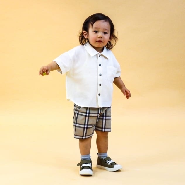 (現貨)🇯🇵日本直送 Polo Baby短袖米白色恤衫襯衫