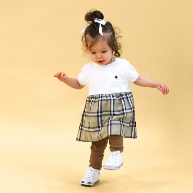 (現貨) 🇯🇵100%日本直送Polo Baby短袖格仔連身裙