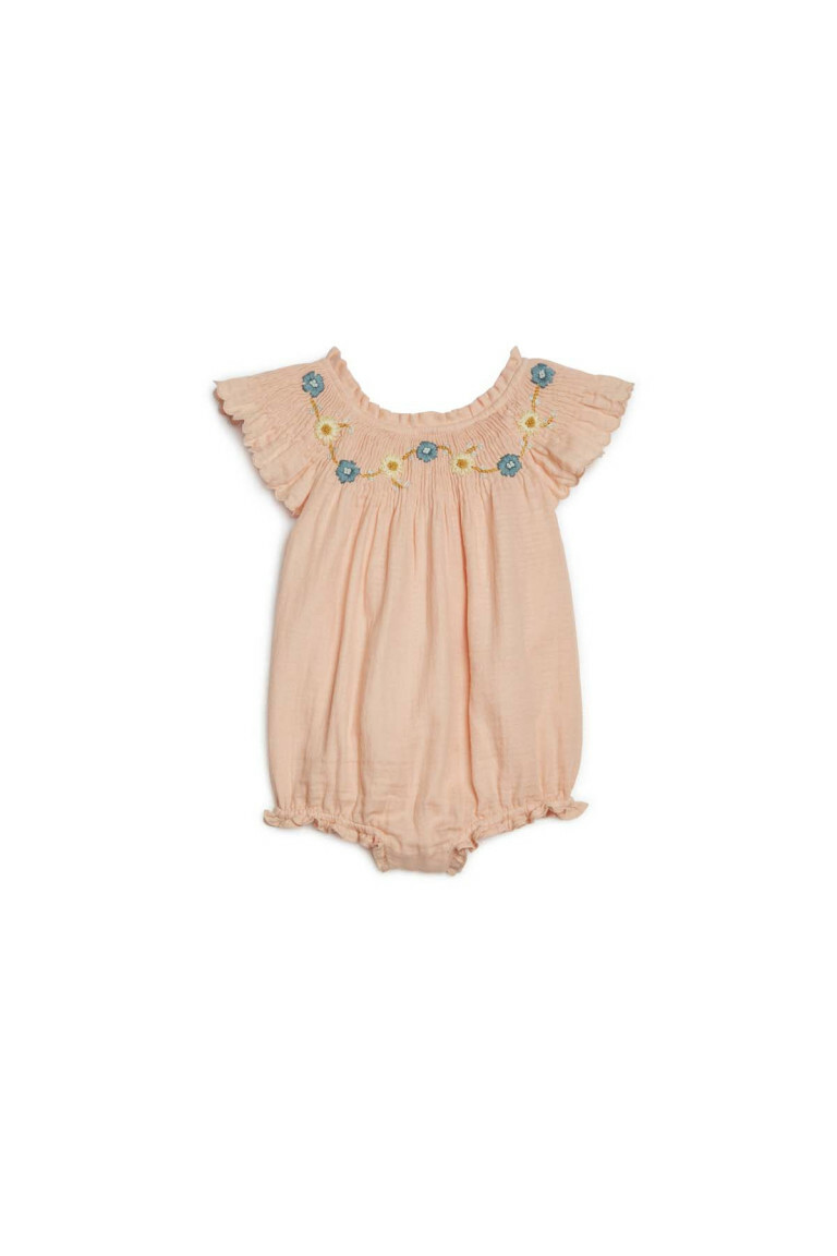 Louise Misha-Josephine Rompers刺繡包屁衣(Coral)