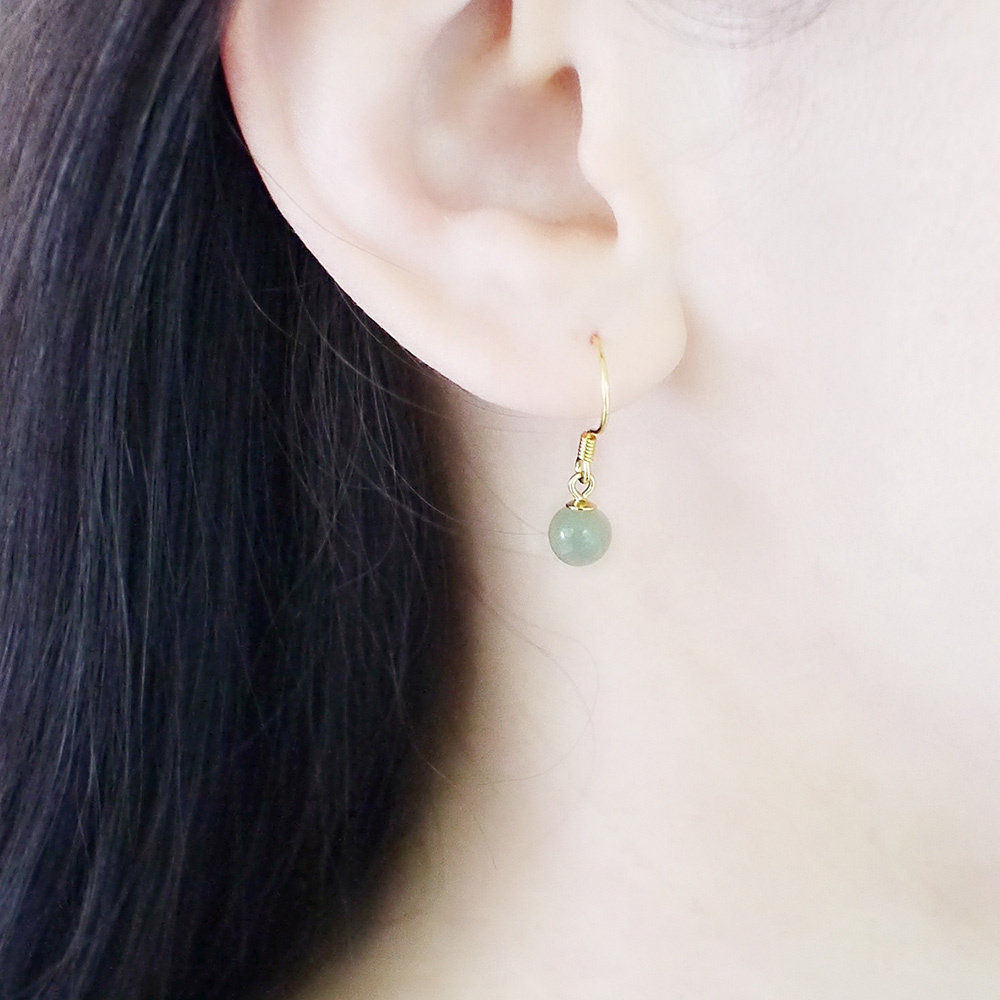 古典美女純銀耳環(和闐玉)/SE593 玉石耳環 東方中國風 飾品禮盒 新年禮物