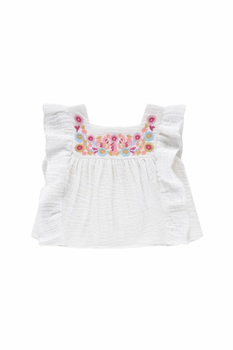 Louise Misha-Jaya Top彩色花朵刺繡上衣(White)