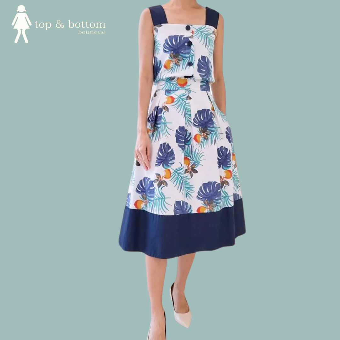 LEAF PRINT ALINE SKIRT