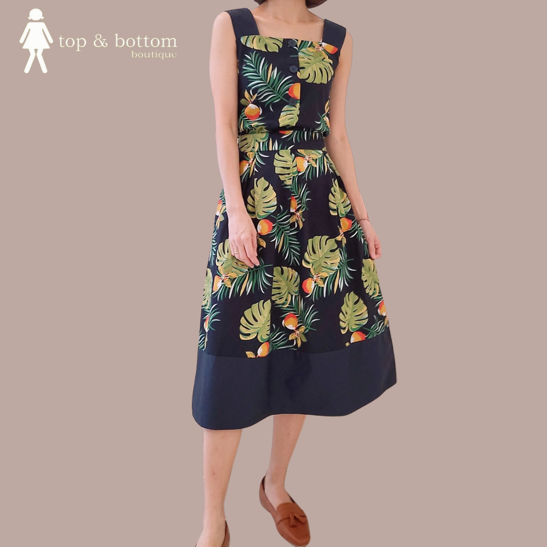LEAF PRINT ALINE SKIRT