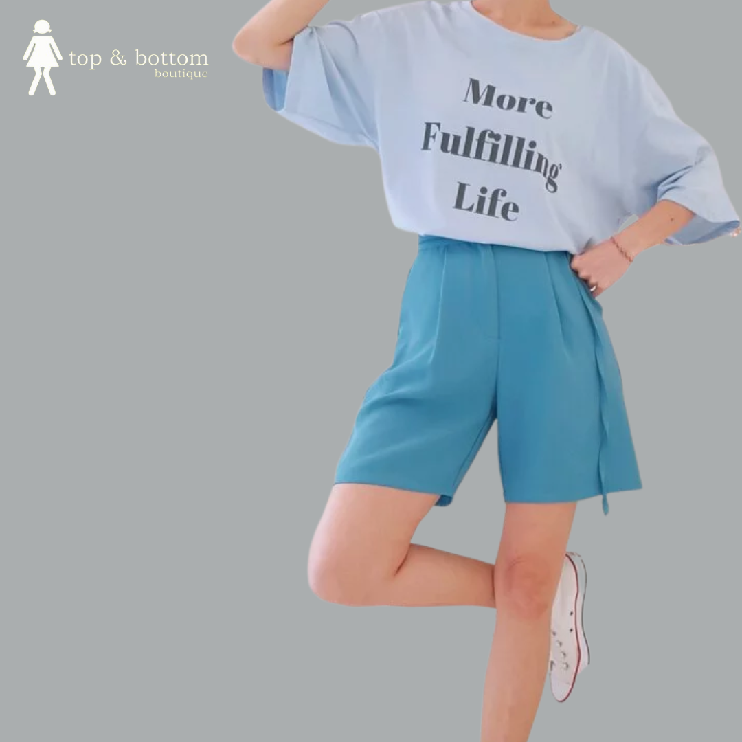 HIGH WAIST STRING HALF THIGH BERMUDA