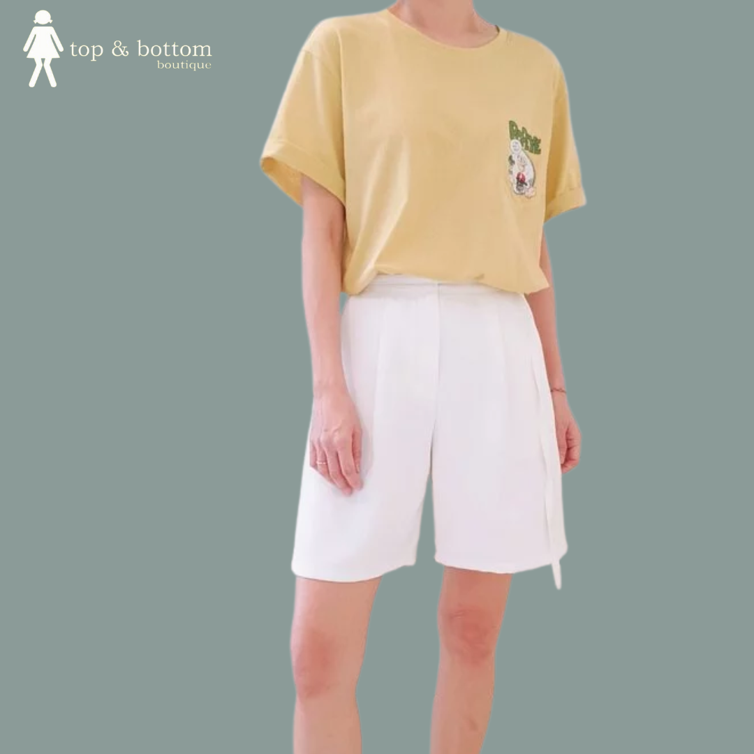 HIGH WAIST STRING HALF THIGH BERMUDA