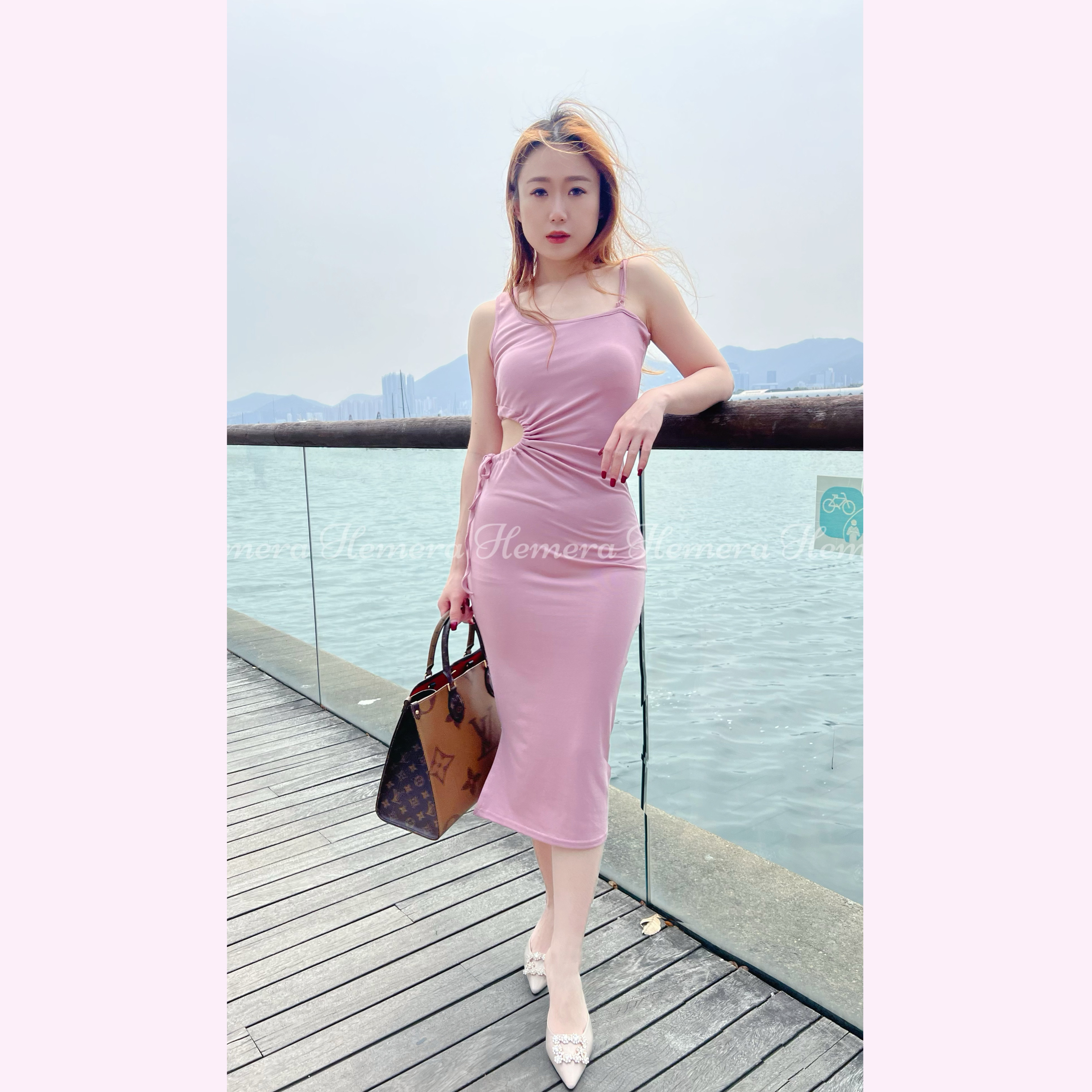 DR23W0324 性感窿窿泰山吊帶裙