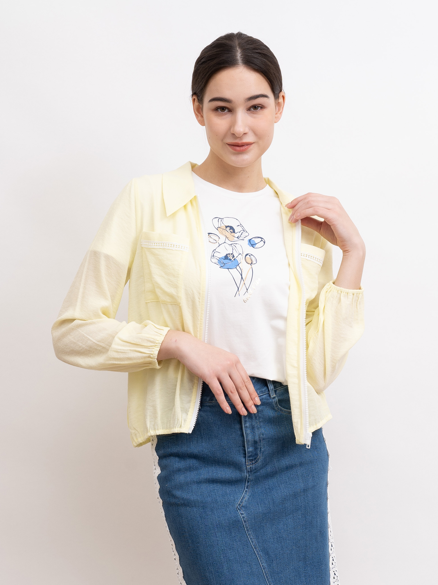 mi-tu 拉鏈口袋薄外套