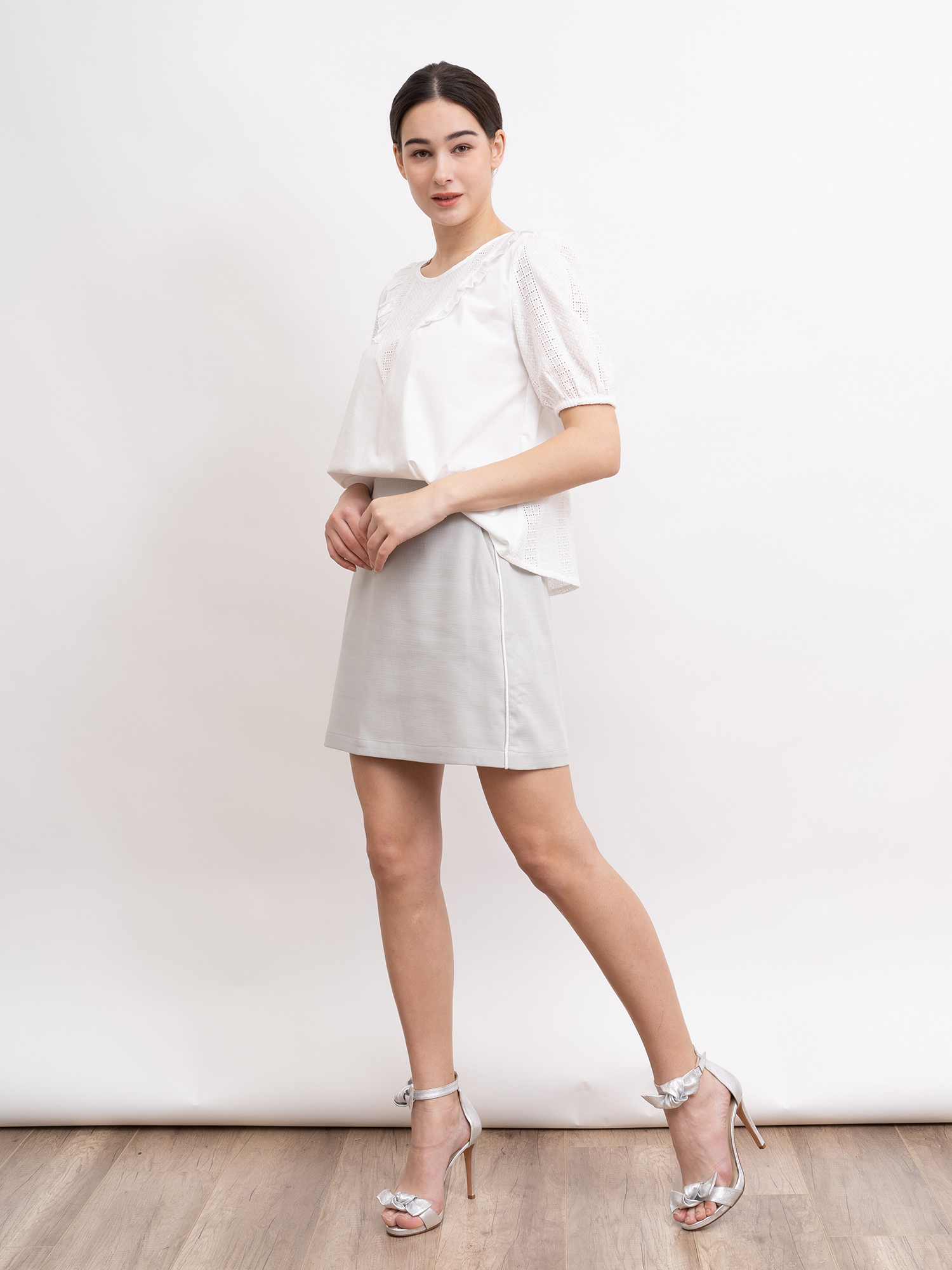 mi-tu 純色A字短裙
