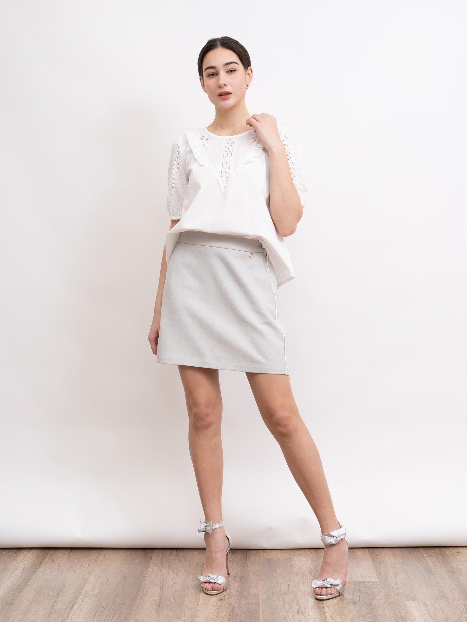 mi-tu 純色A字短裙