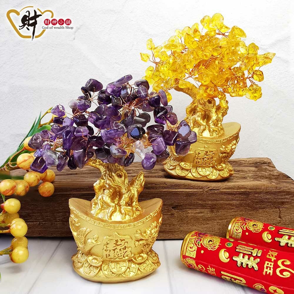 【財神小舖】招財進寶 - 水晶發財樹 (兩款可選) (含開光)