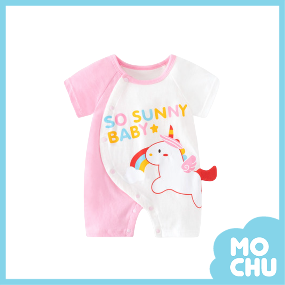 字母獨角獸短袖連身衣