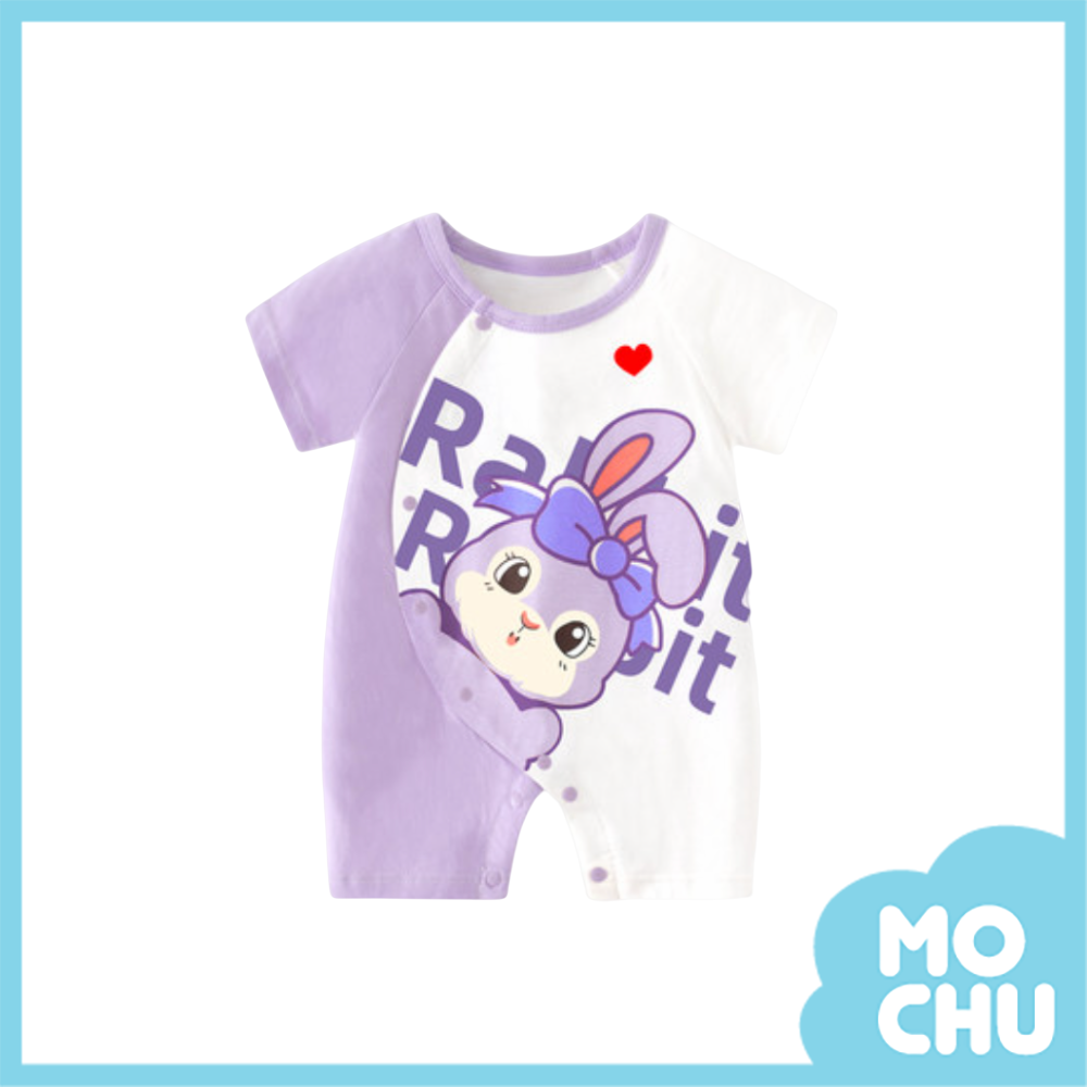 英文兔寶短袖連身衣(兩色)