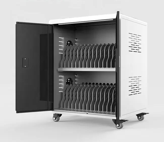 APC-E30 Chromebook, Notebook, Tablet iPad 充電車 720 mm (L) x 540 mm (W) x 930 mm (W) 30 bays (5V2A), Cooling fan, Smart 3 status colours LED,  medical ultra-quiet universal wheels, Cabinet lock, International Certification CE, FCC, RoHS, ISO, CCC