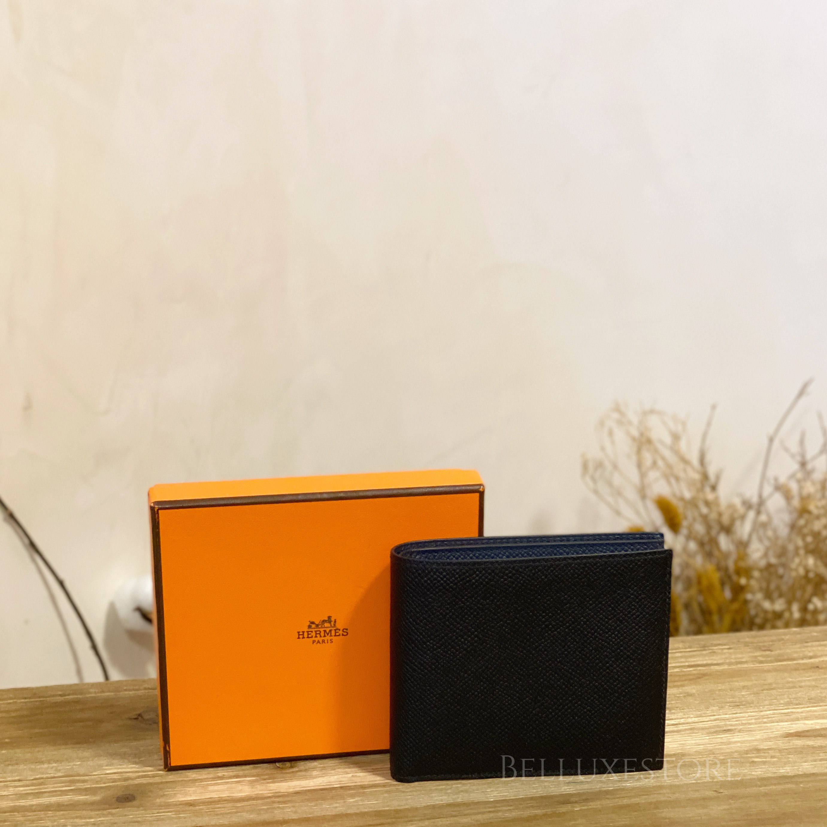 Unused] Hermes dogon compact wallet evercolor stamp B