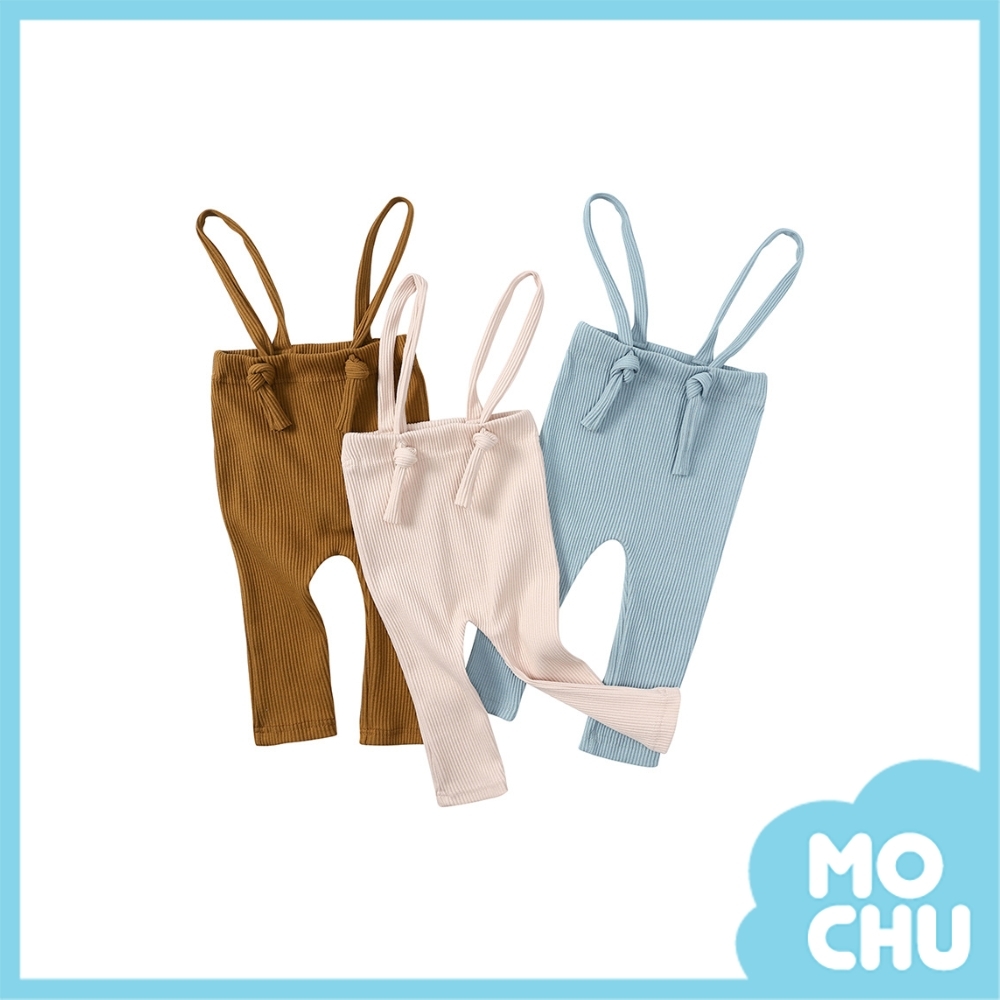 坑條寬鬆高腰吊帶褲(三色)