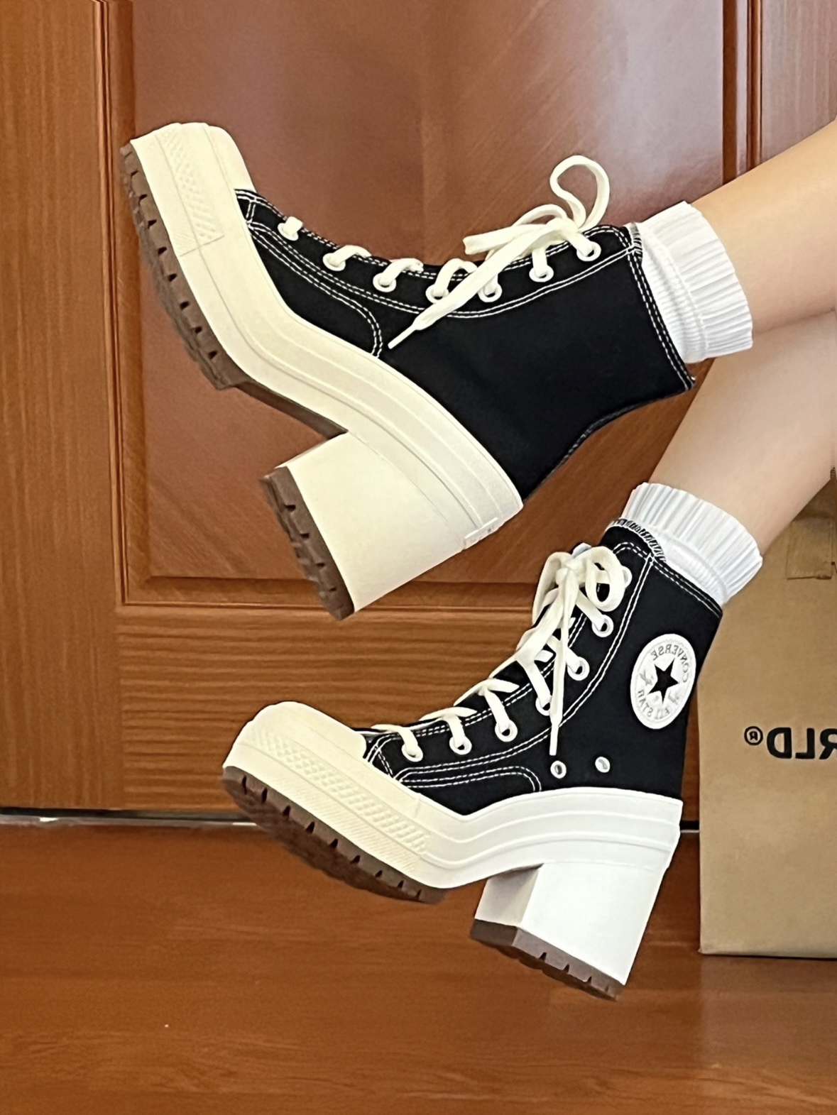 <亂亂賣第三彈!!💣>零碼-25cm-Converse Chuck 70 De Luxe Heel 復古高跟鞋 黑