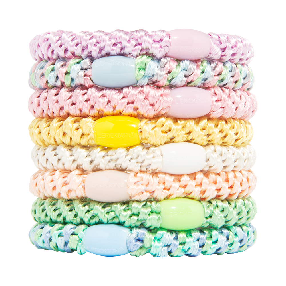 L. ERICKSON 彈力髮圈8入-粗版〈糖果粉〉