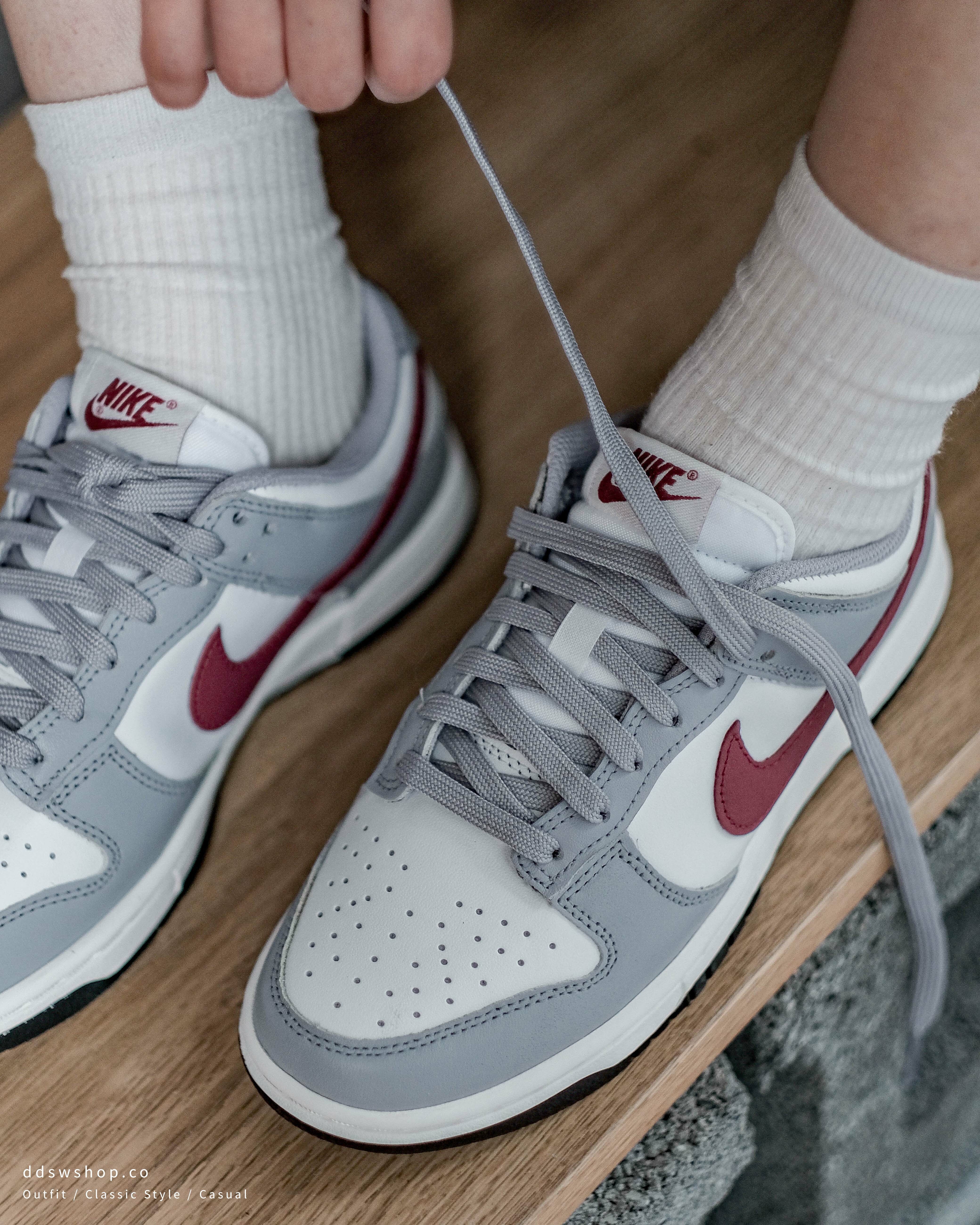 Nike Dunk Low "Grey/White" 灰底 復古灰 酒紅勾 DD1503-122