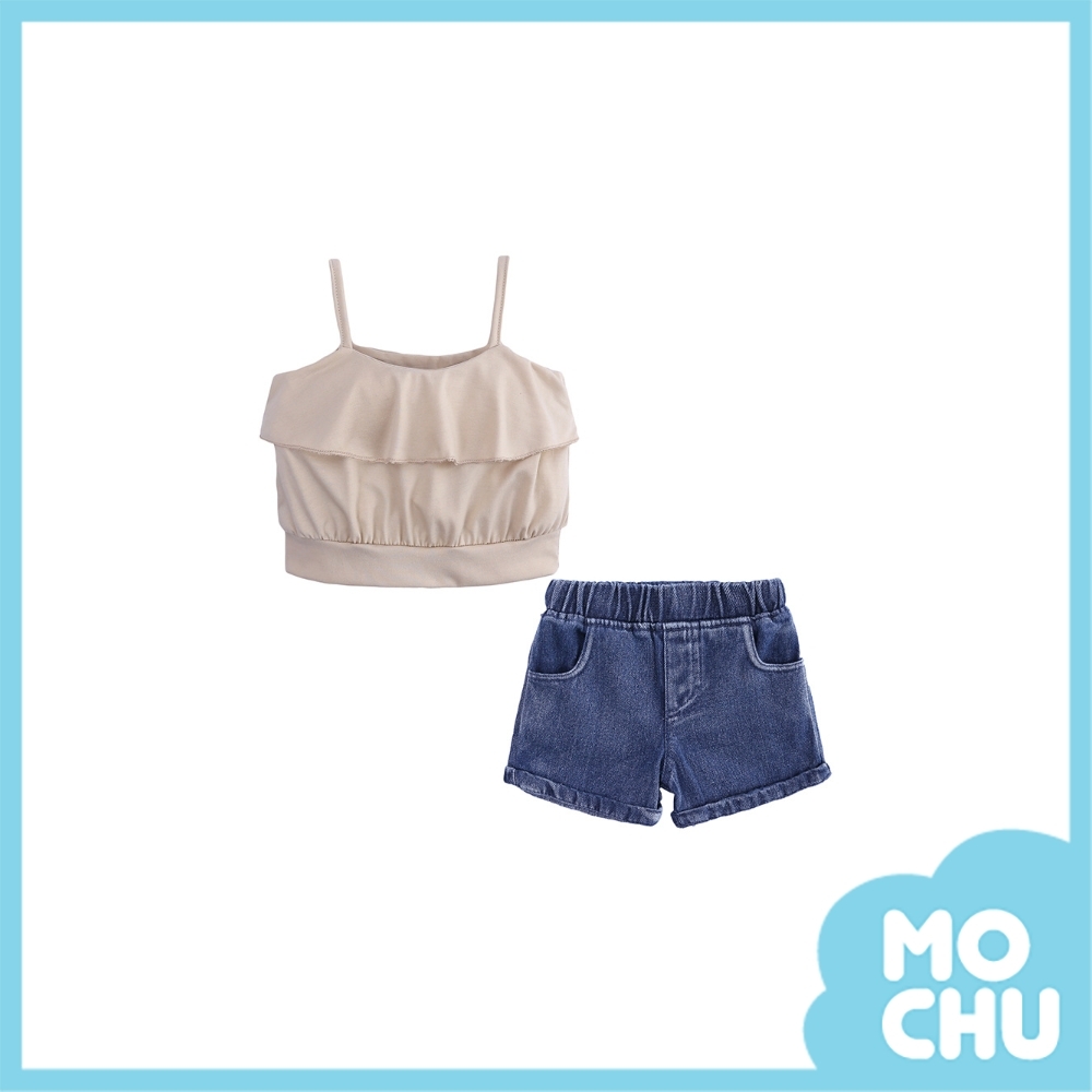 (2.7碼現貨)夏日女孩牛仔短褲套裝