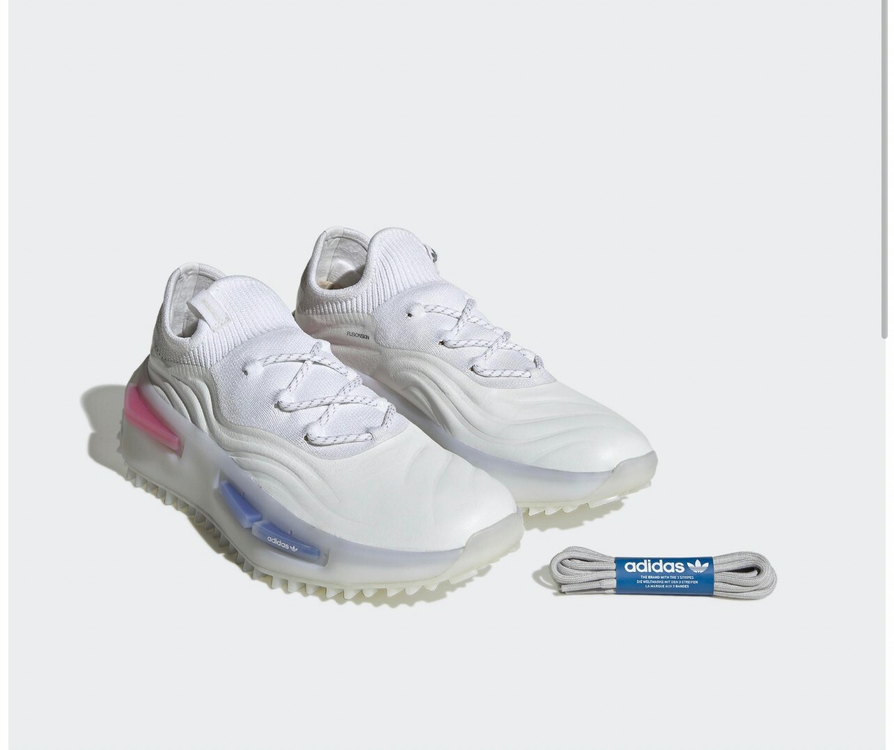 ADIDAS NMD_S1經典鞋 皮革鞋面 彈力鞋底 跑步鞋 慢跑鞋 白 MAR-