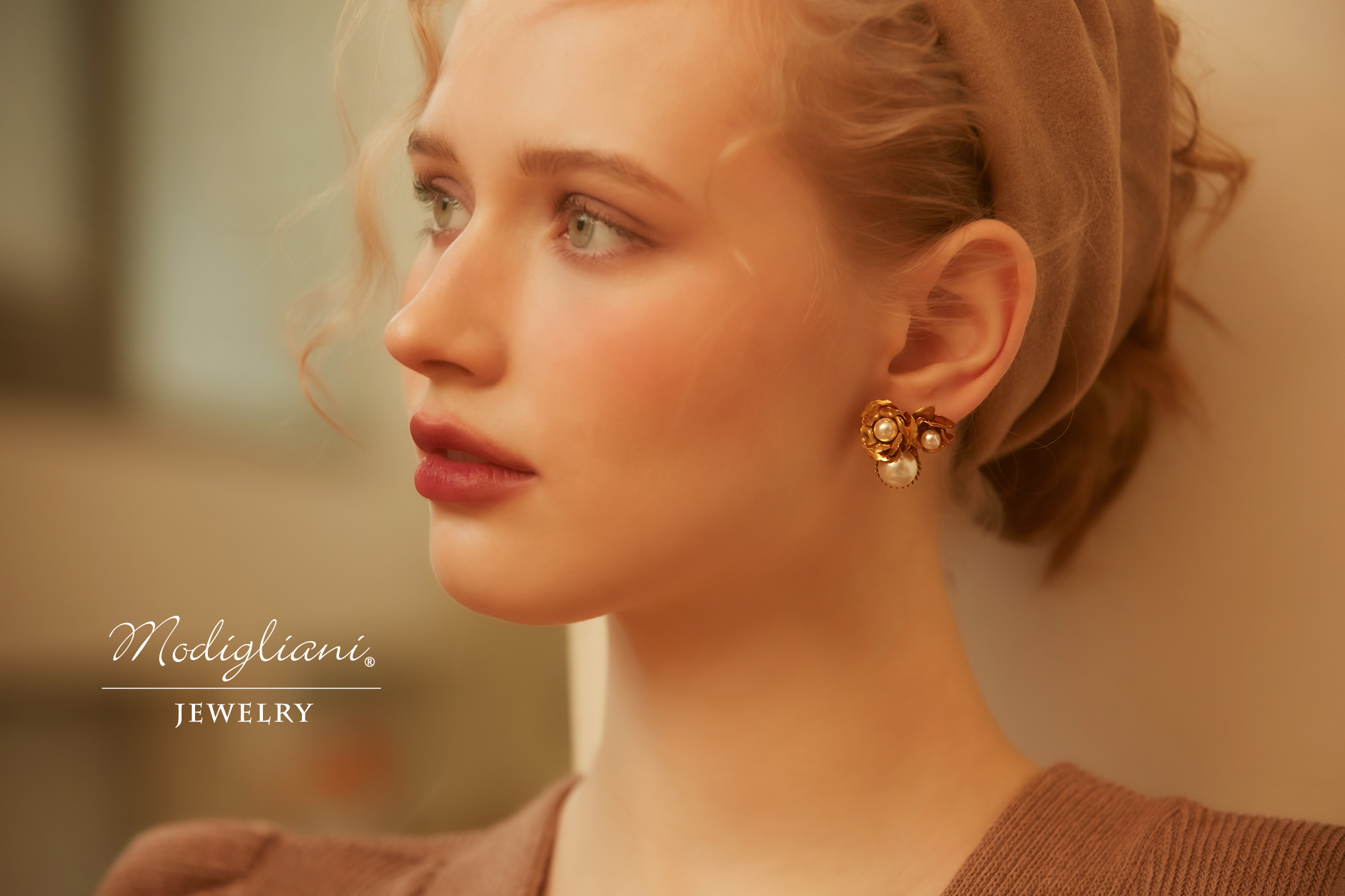 黃銅飾品, 耳環, 飾品, 黃銅, 森林系,施華洛世奇水晶珍珠,花草,氣質