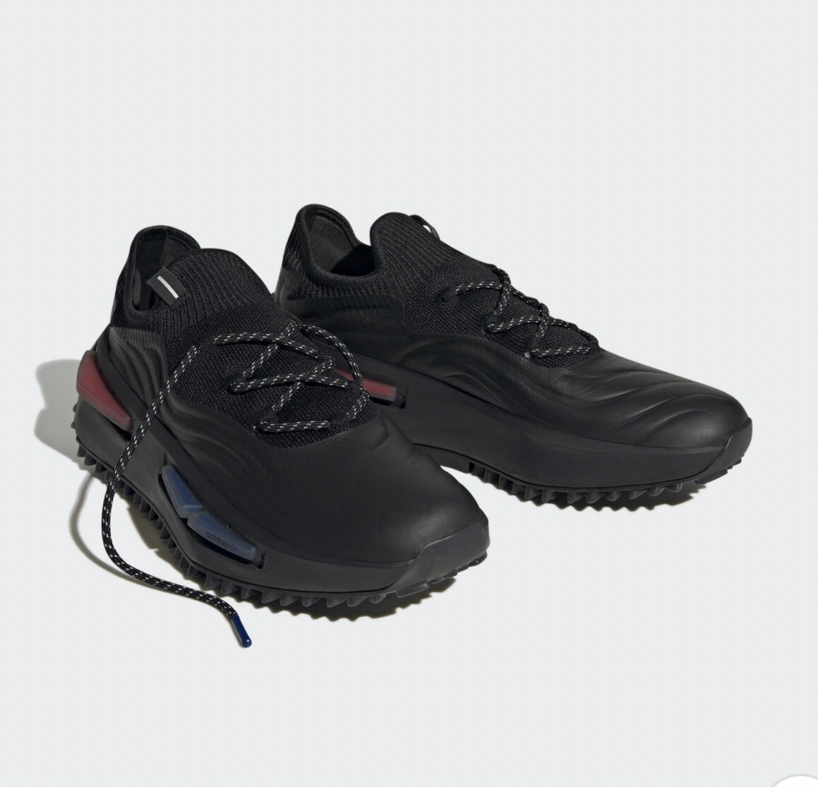 ADIDAS NMD_S1經典鞋 皮革鞋面 彈力鞋底 跑步鞋 慢跑鞋 黑 MAR-