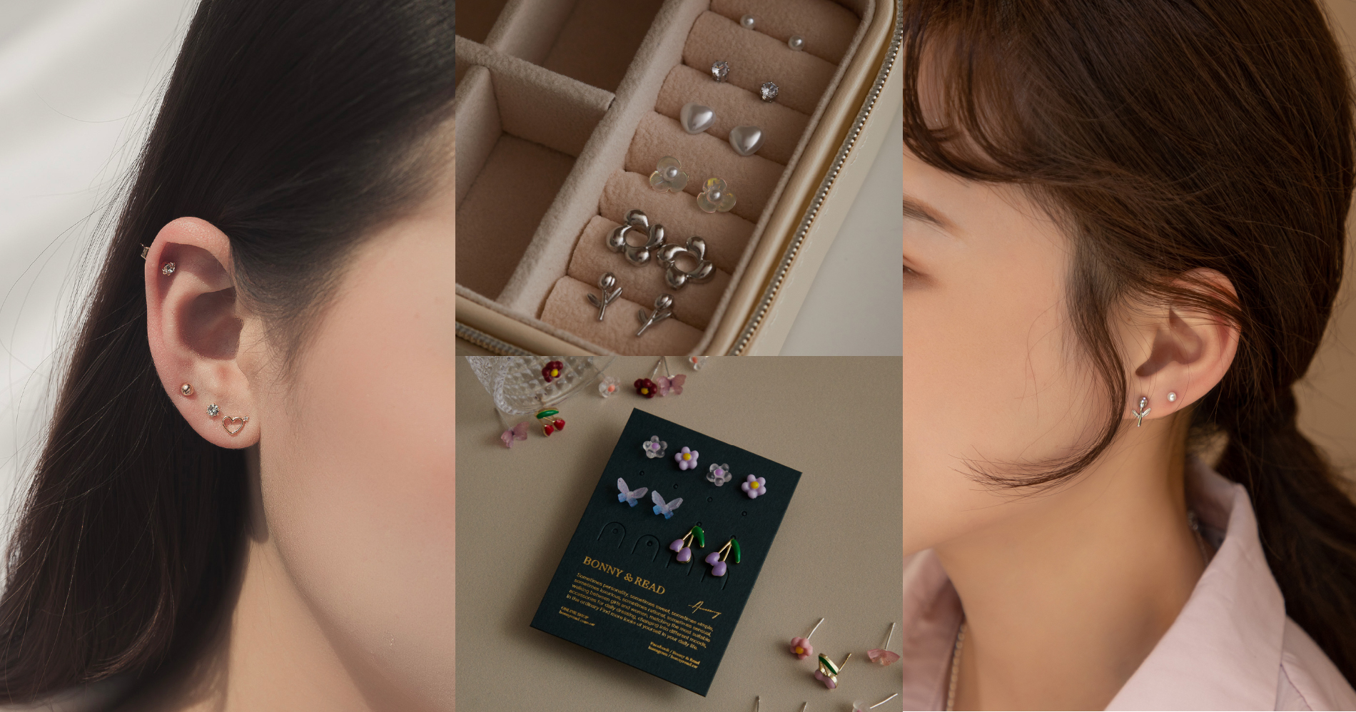 迷你耳環疊搭 時髦爆棚 - BONNY&READ飾品