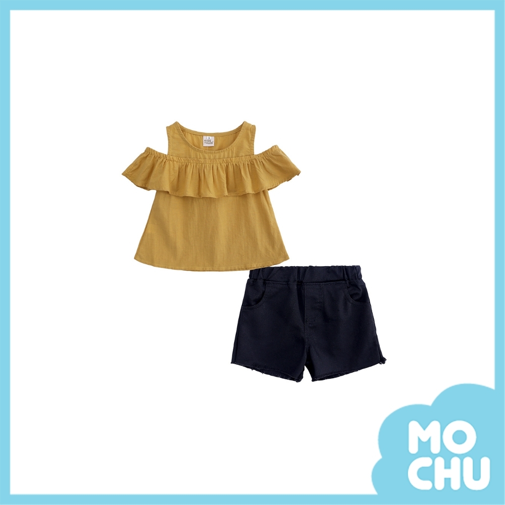 露肩娃娃衫+短褲套裝