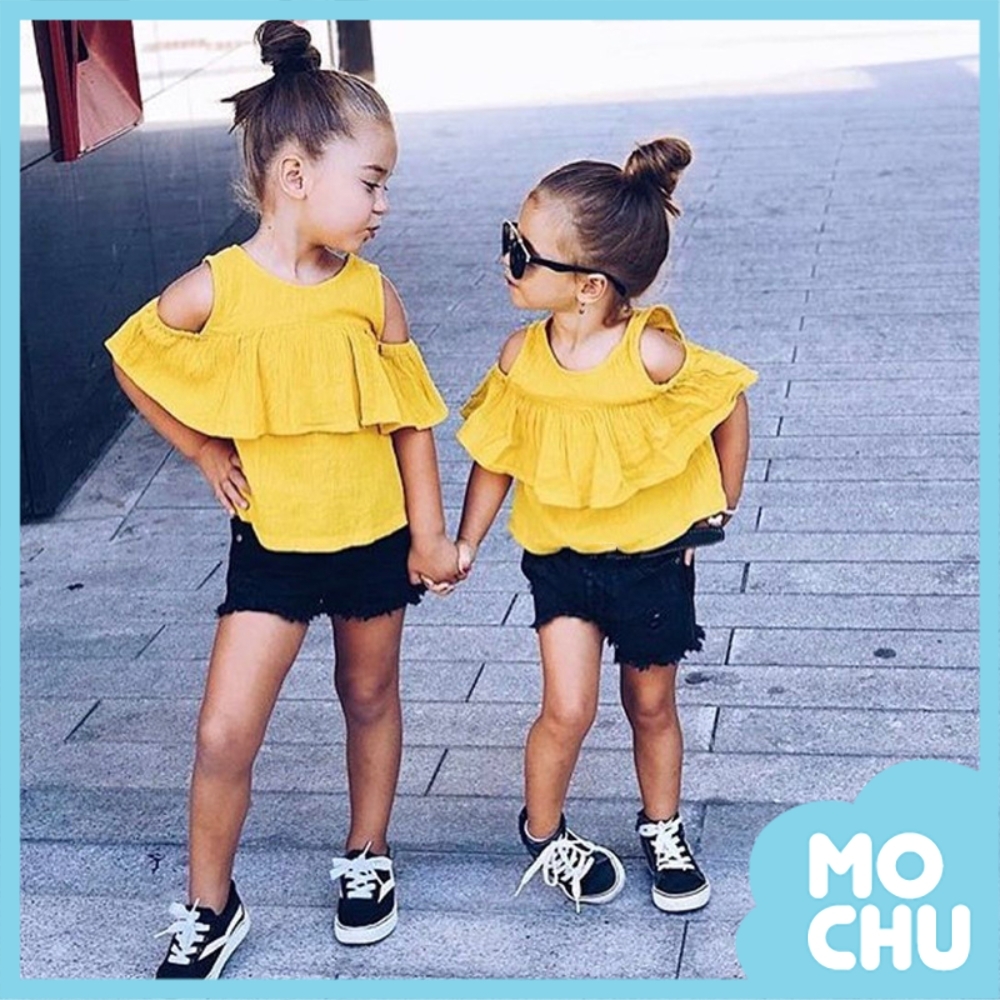 露肩娃娃衫+短褲套裝