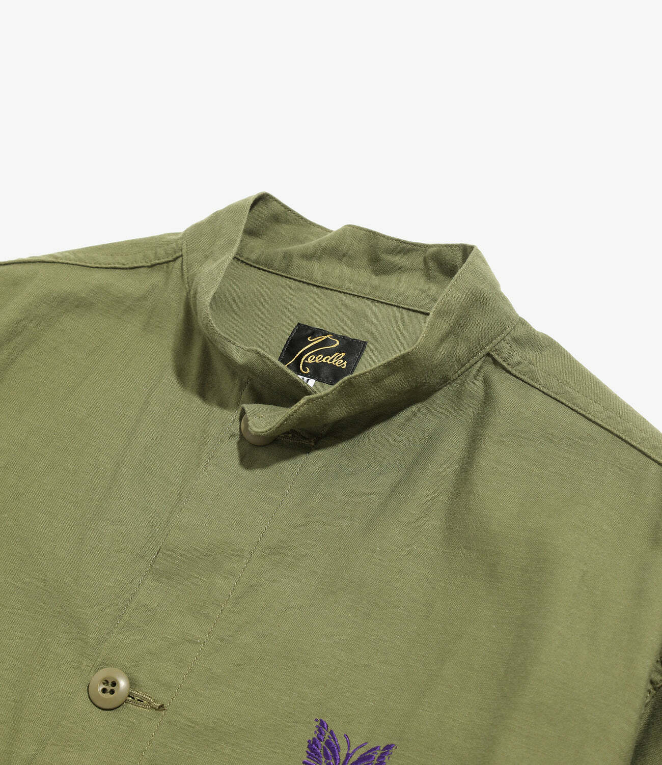 NEEDLES S.C. ARMY SHIRT - BACK SATEEN - OLIVE
