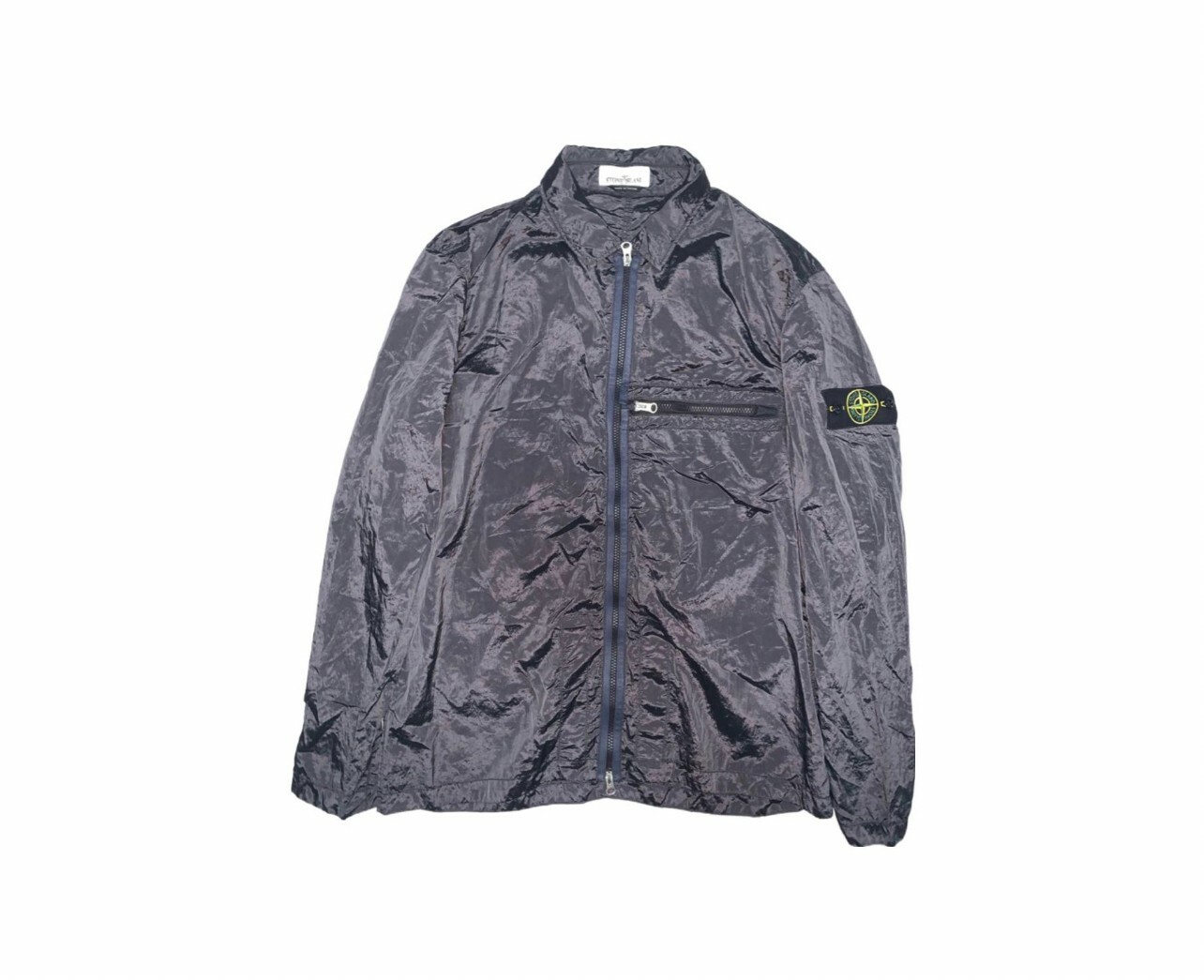 代購 STONE ISLAND SS23 Nylon Metal系列 純色拉鍊胸帶 夾克 炭灰 MAR-