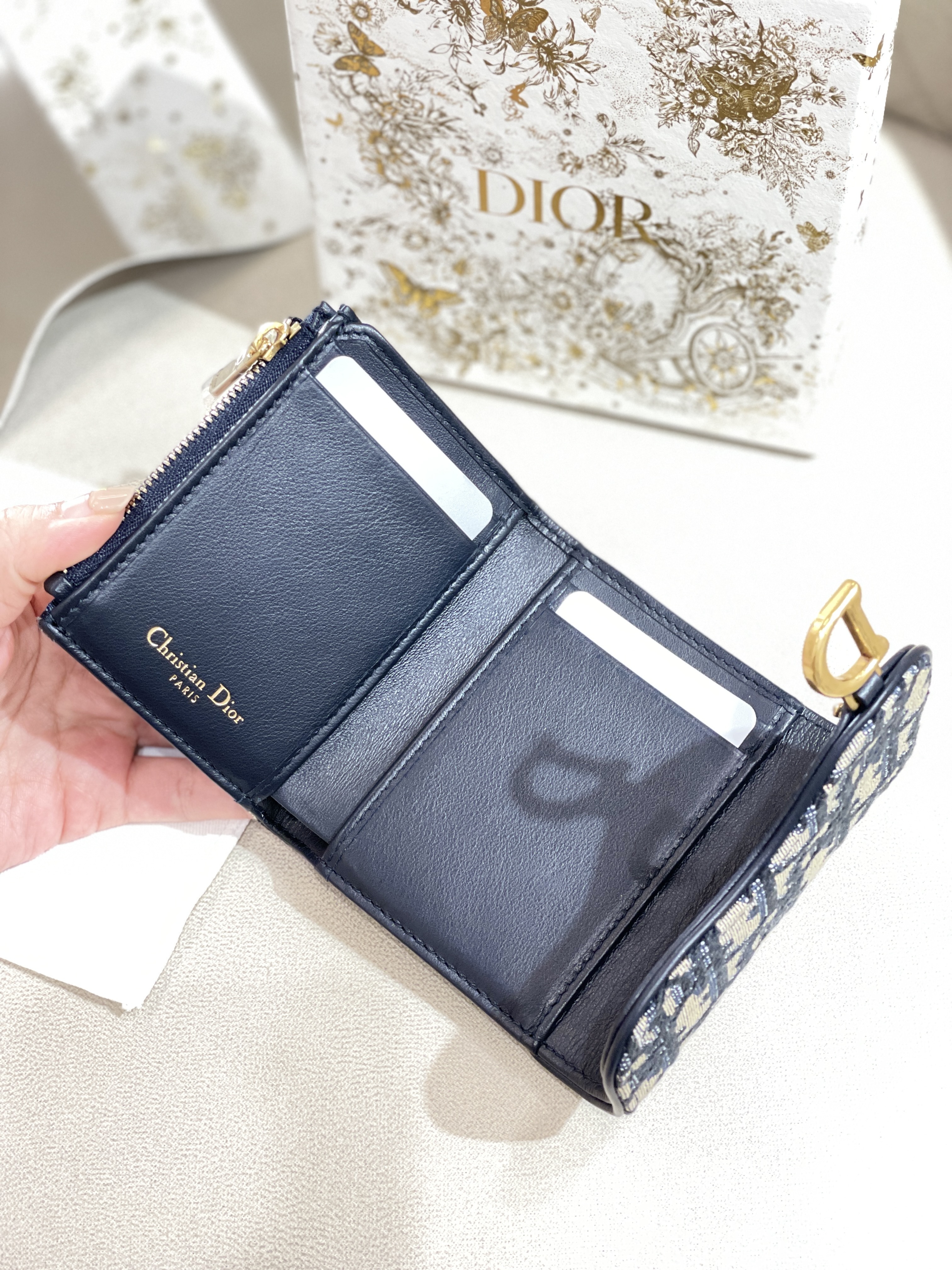 DIOR Saddle Lotus Wallet - oblique