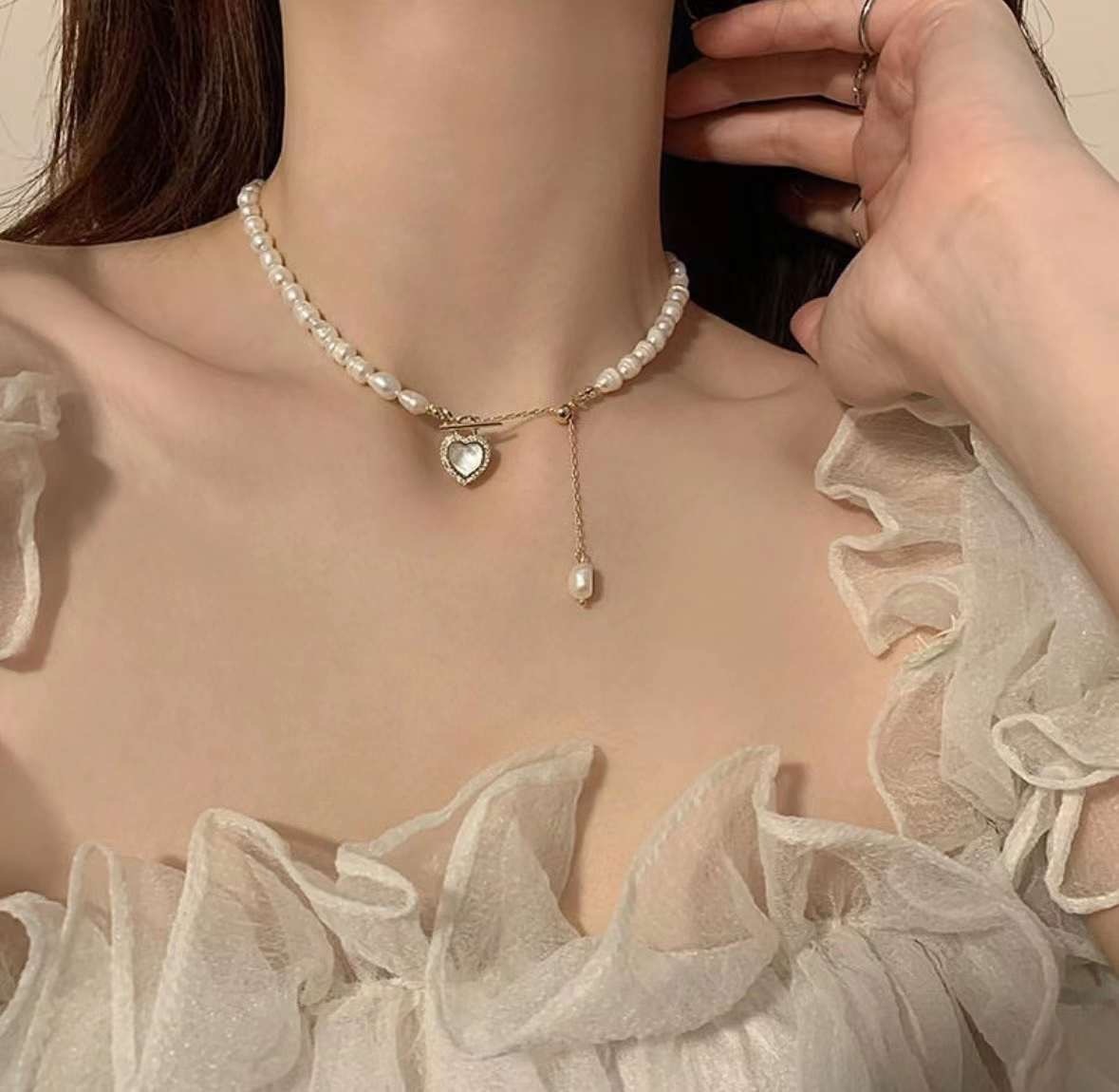 Pearl Heart Necklace