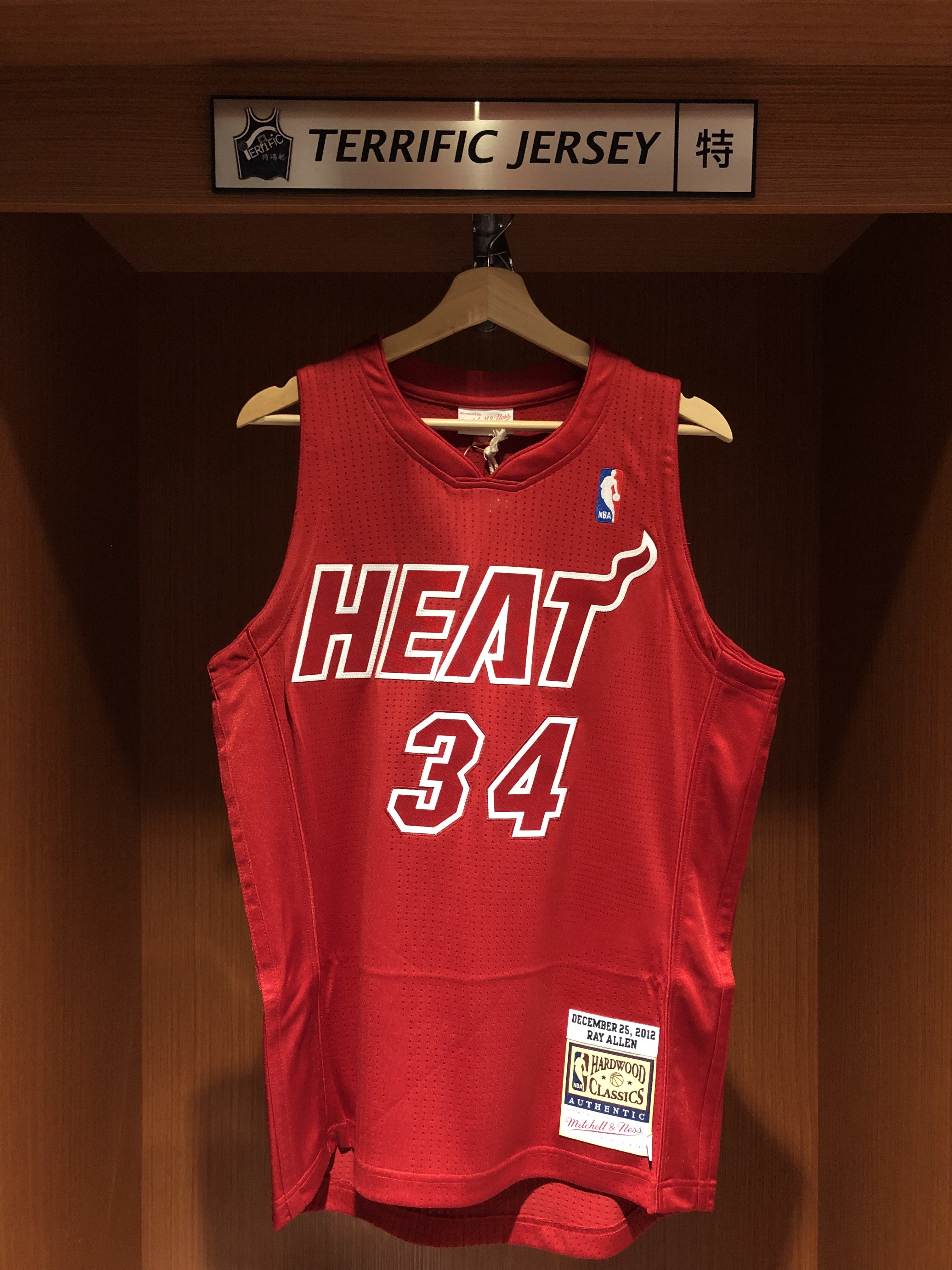 NBA球衣 Ray Allen 邁阿密熱火 2012聖誕節 聖誕大戰 Big Color M&N Authentic 球員版 電繡 全新