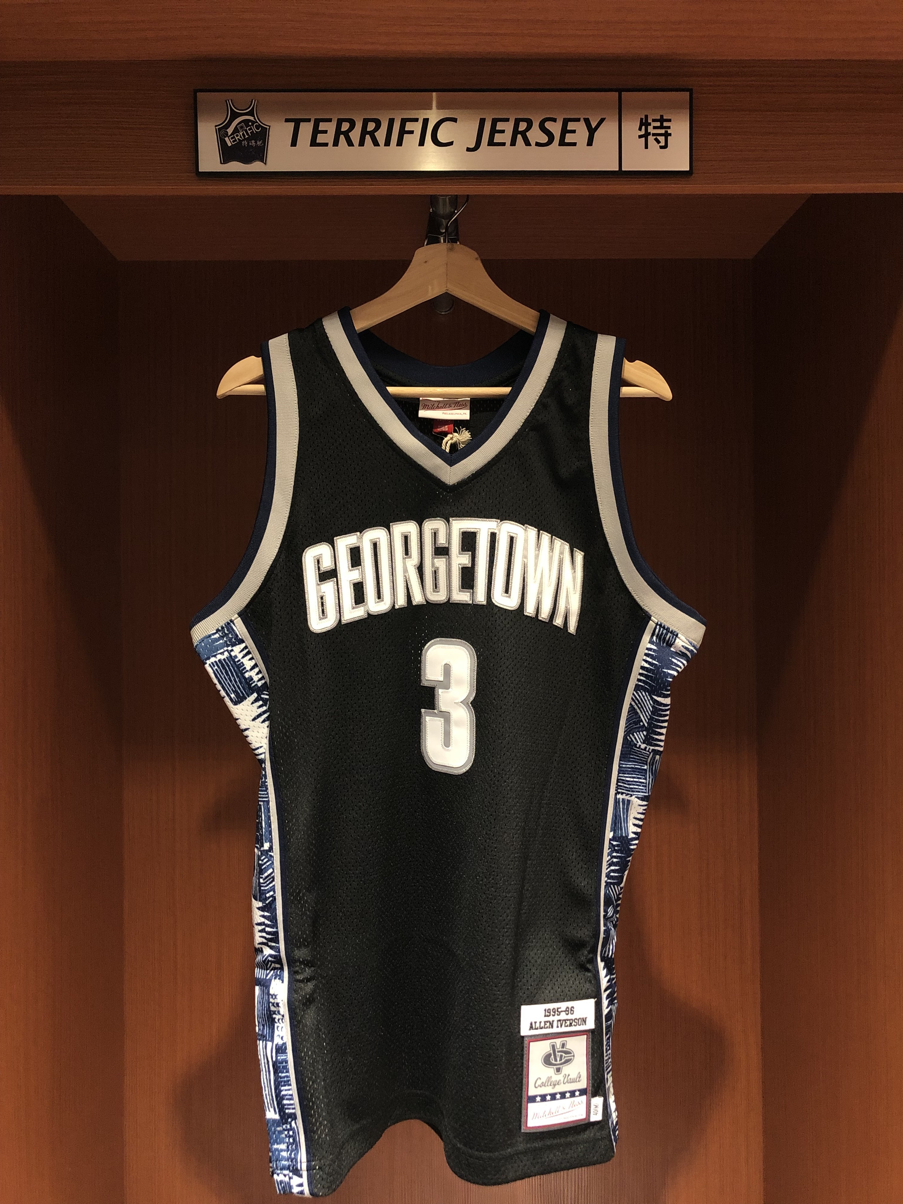 NBA球衣 Allen Iverson 喬治城大學 95-96黑 M&N Authentic 球員版 電繡 全新