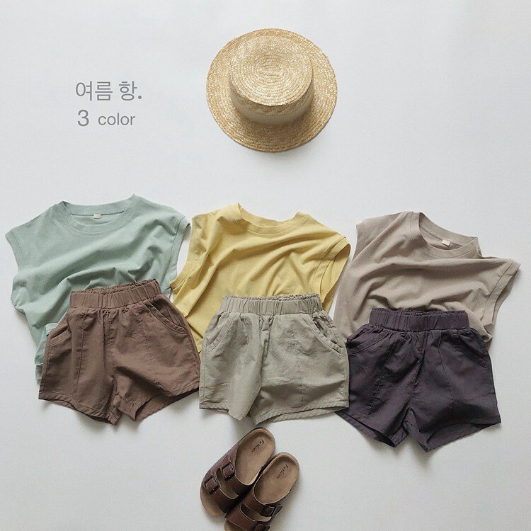 日系輕薄透氣雙口袋短褲