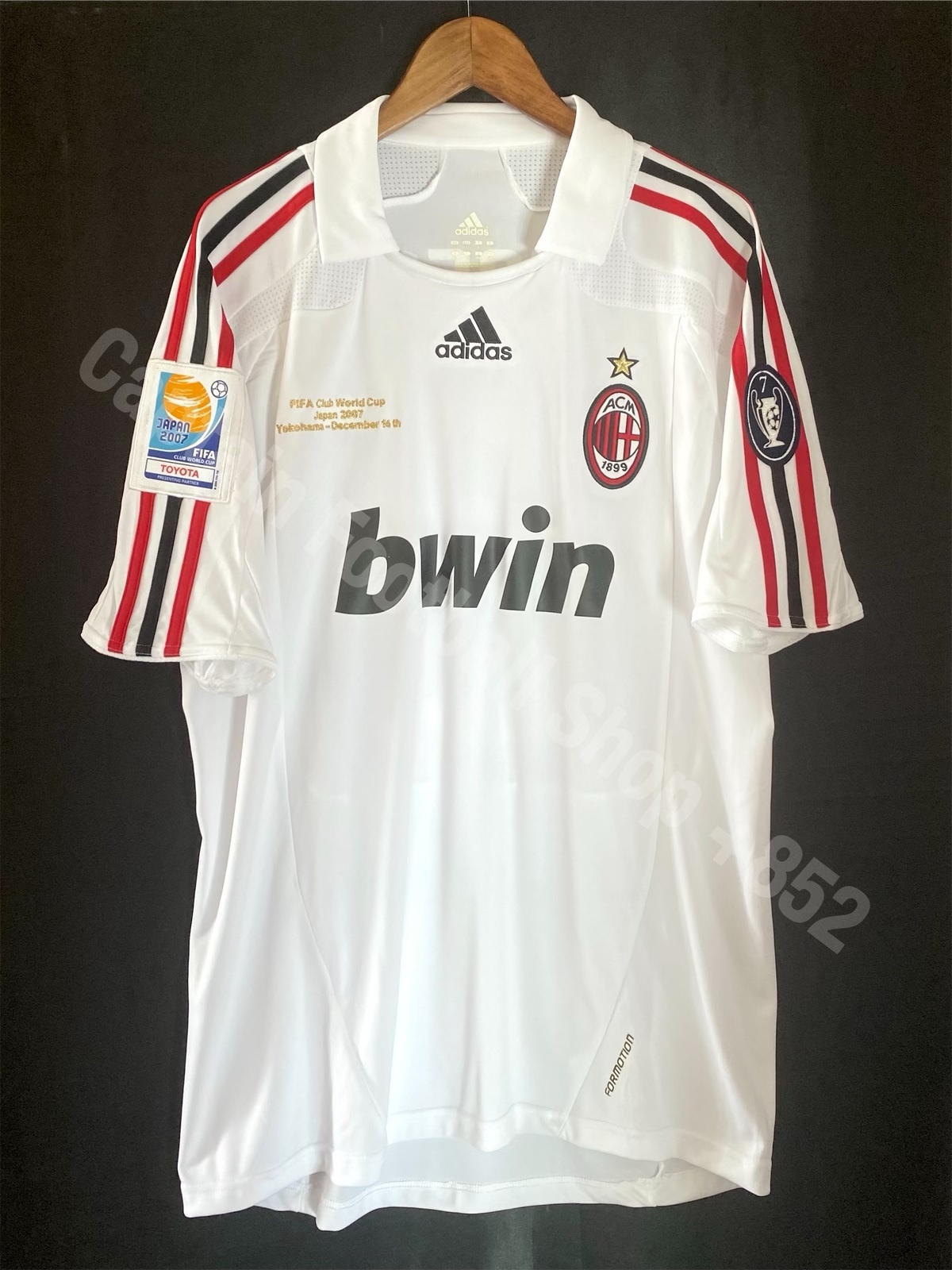(Match Worn) AC Milan 2007 FIFA Club World Cup Final Japan Adidas Away Match Worn Shirt #2 CAFU