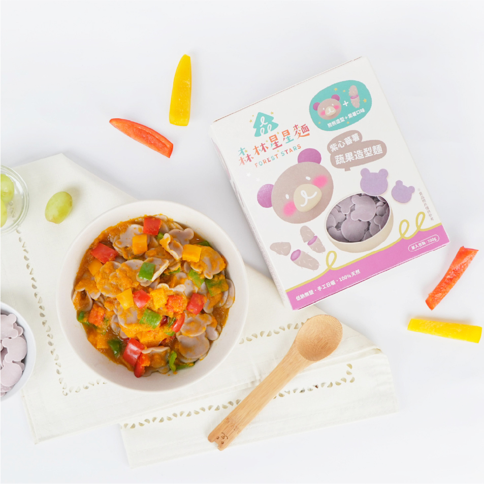 森林星星麵｜紫薯口味X熊熊造型