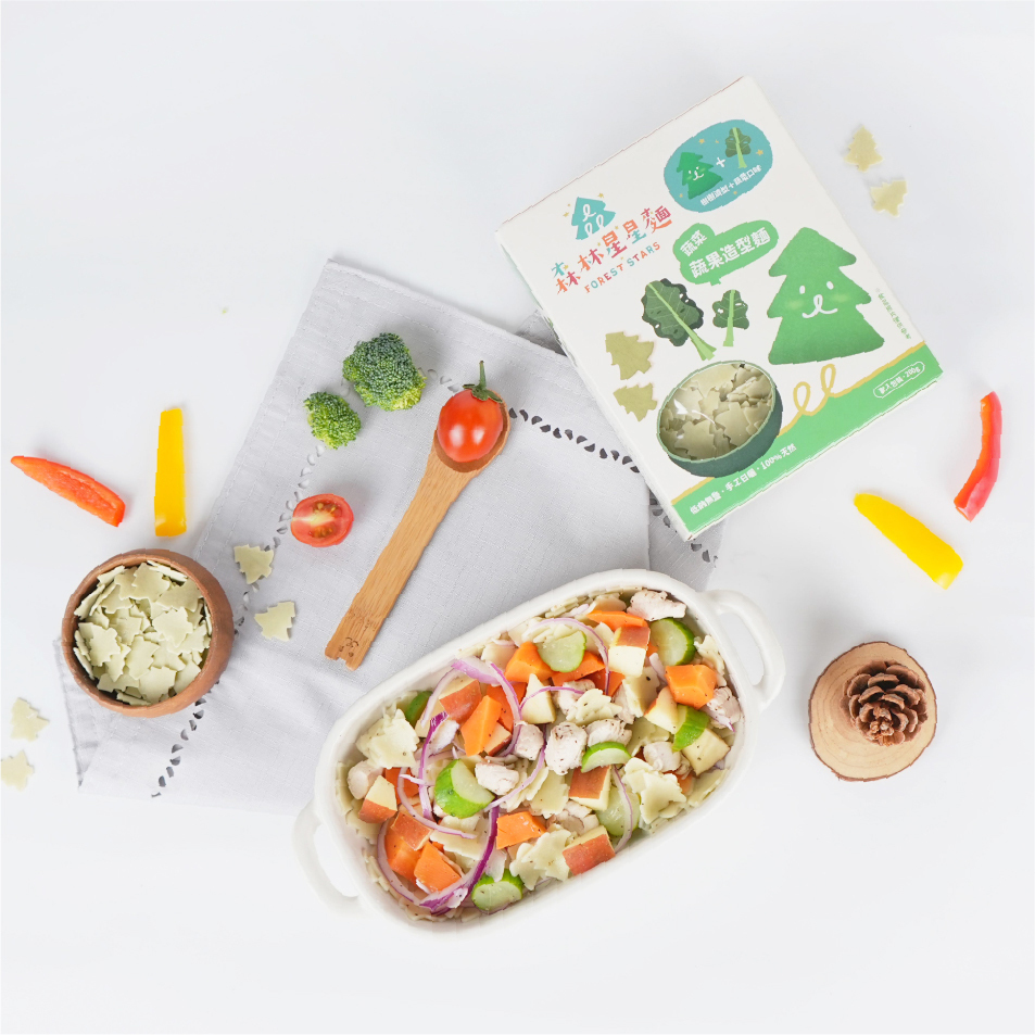 森林星星麵｜蔬菜口味X小樹造型