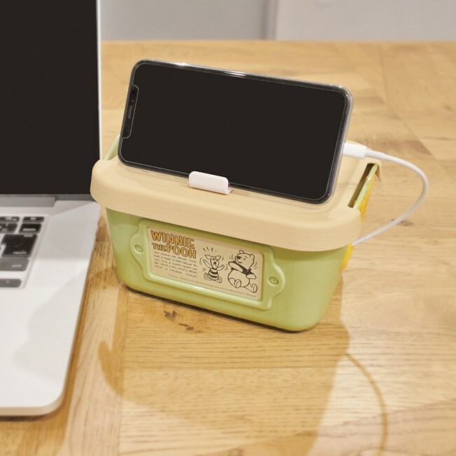 日本製迪士尼小熊維尼有蓋收納籃二入組