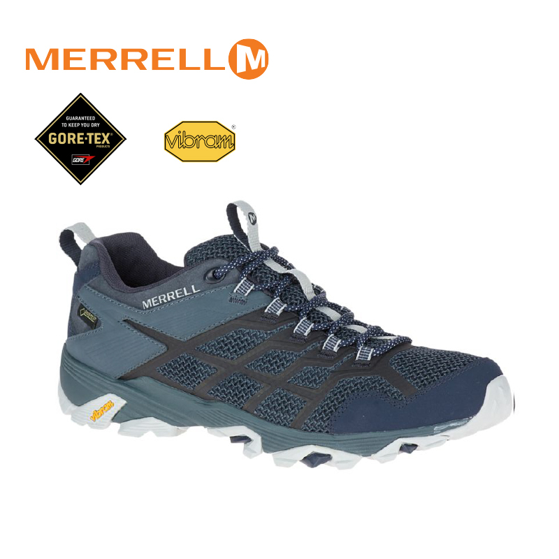 MERRELL 美國 77453 MOAB FST 2 GORE-TEX 防水多功能健行鞋 男款 深藍/灰 33ML77453