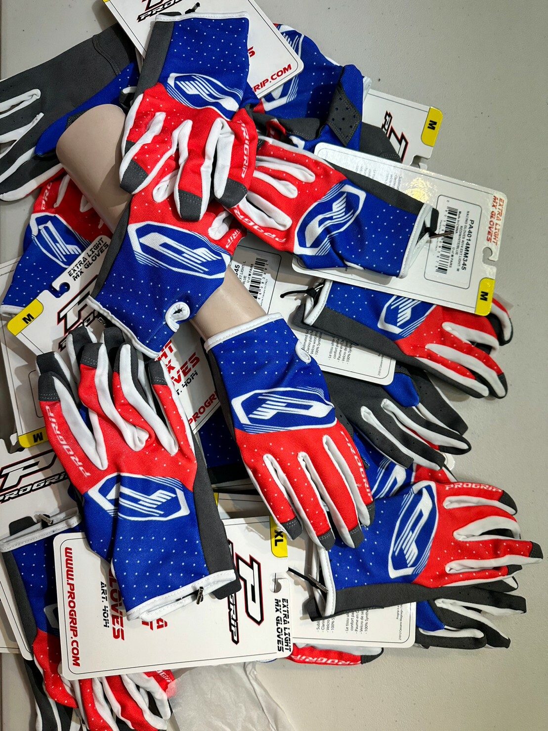 PROGRIP MX GLOVES RED/WHITE/BLUE 紅白藍 越野手套 布手套