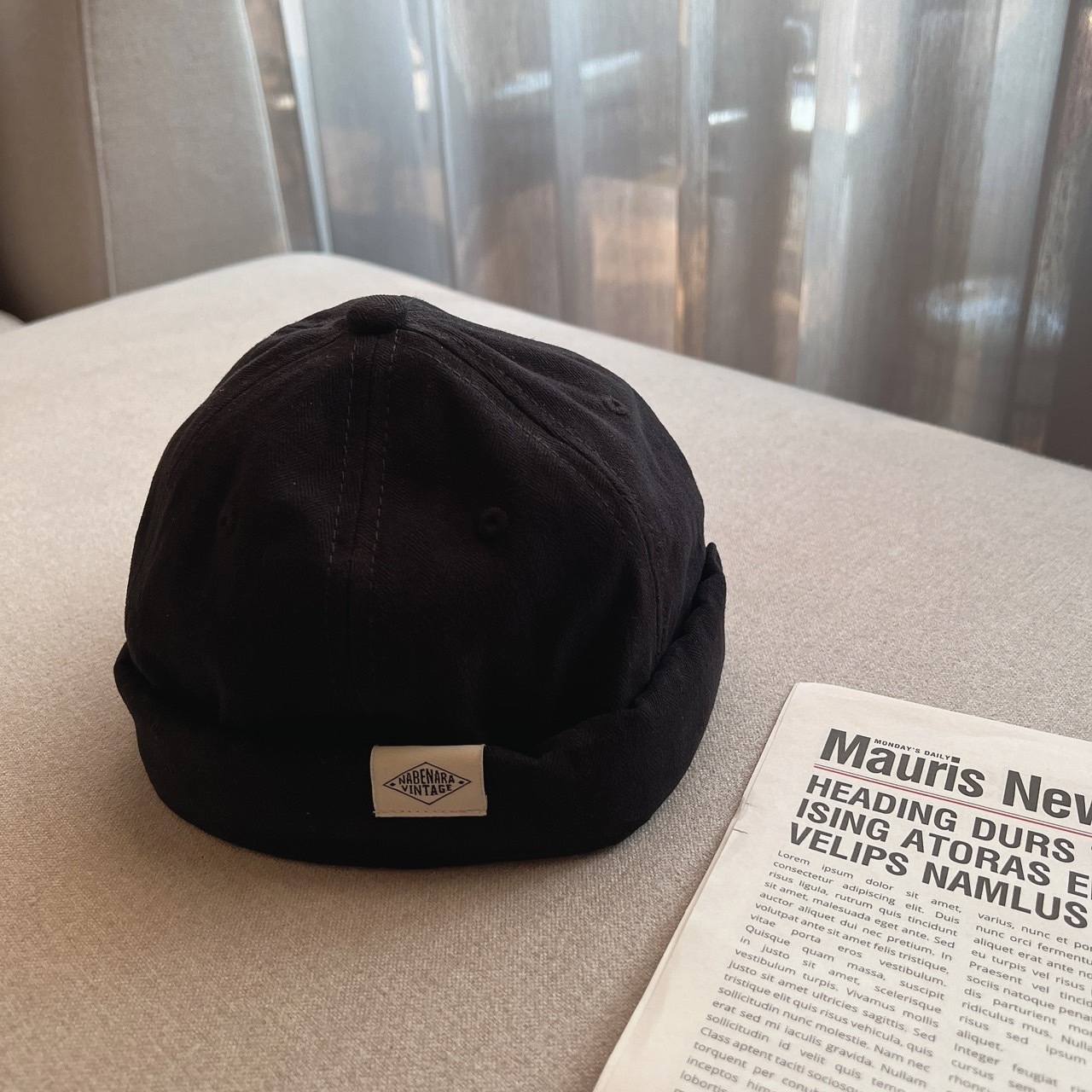 質感布標水兵帽/三色