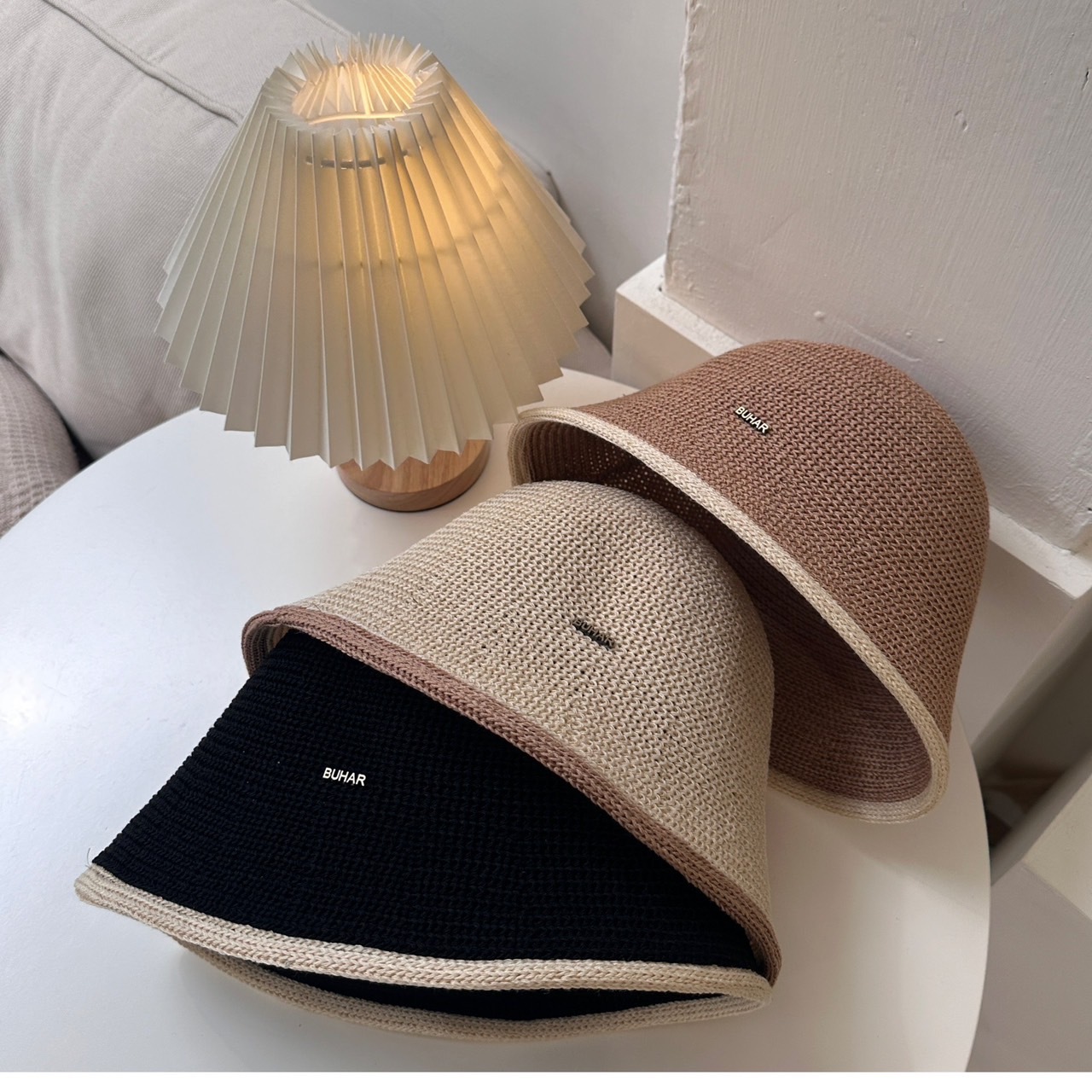 小香風撞色編織漁夫帽/三色