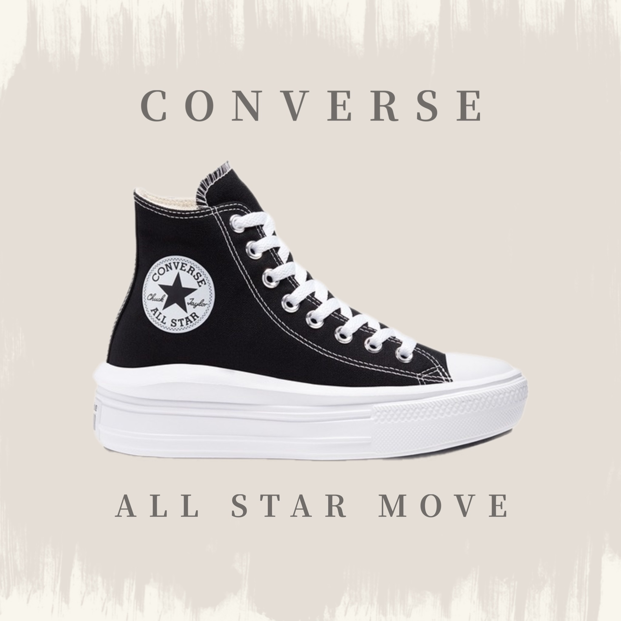 CONVERSE ALL STAR MOVE 黑白高筒厚底 女鞋 568497C