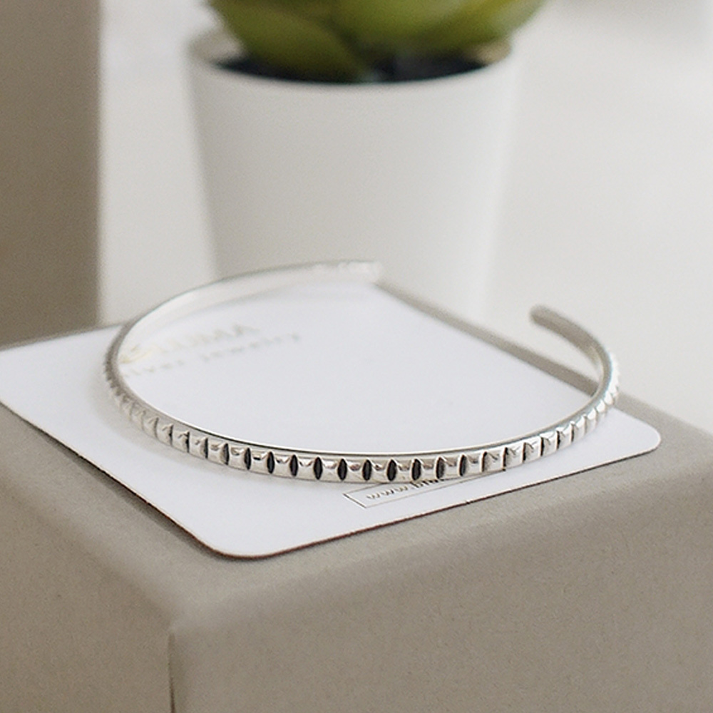 時光刻痕純銀手環/SB044