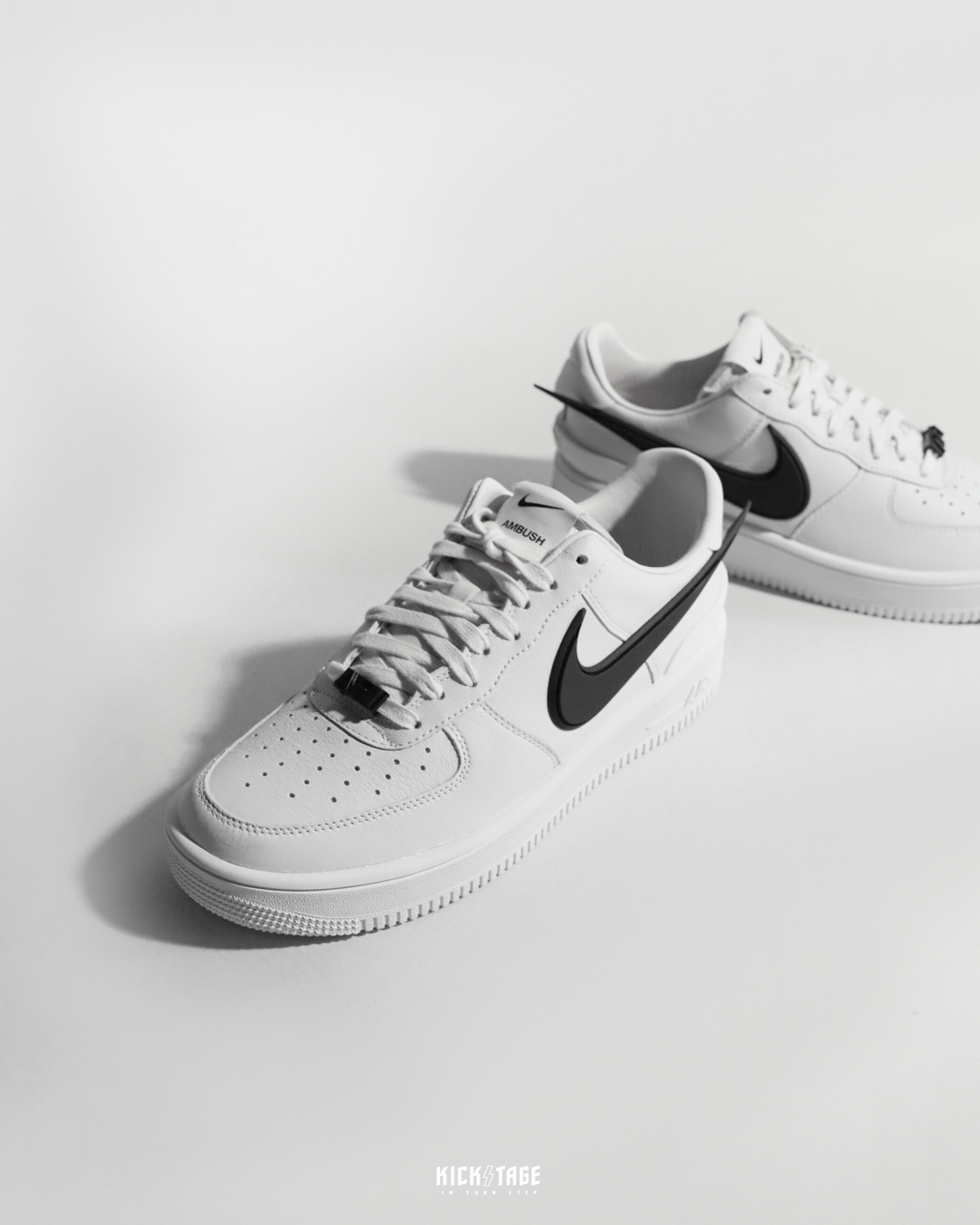 AMBUSH x NIKE AIR FORCE 1 LOW白色黑勾白黑低筒時尚休閒鞋DV3464-002