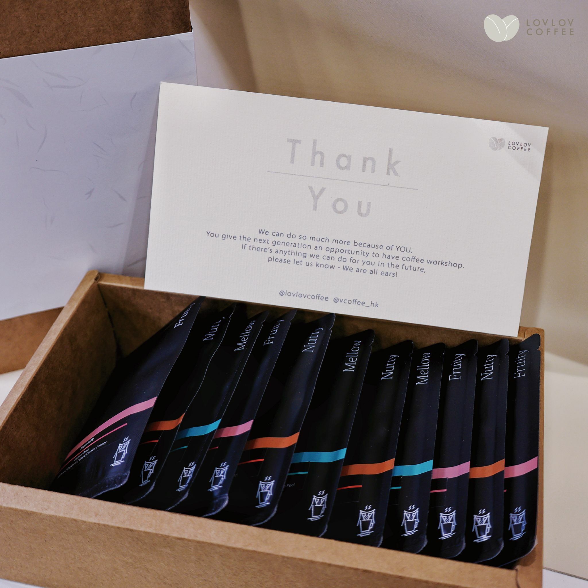 【你購物, 佢學習！】贊助計劃：V型掛耳包禮盒 (12入) 6種口味