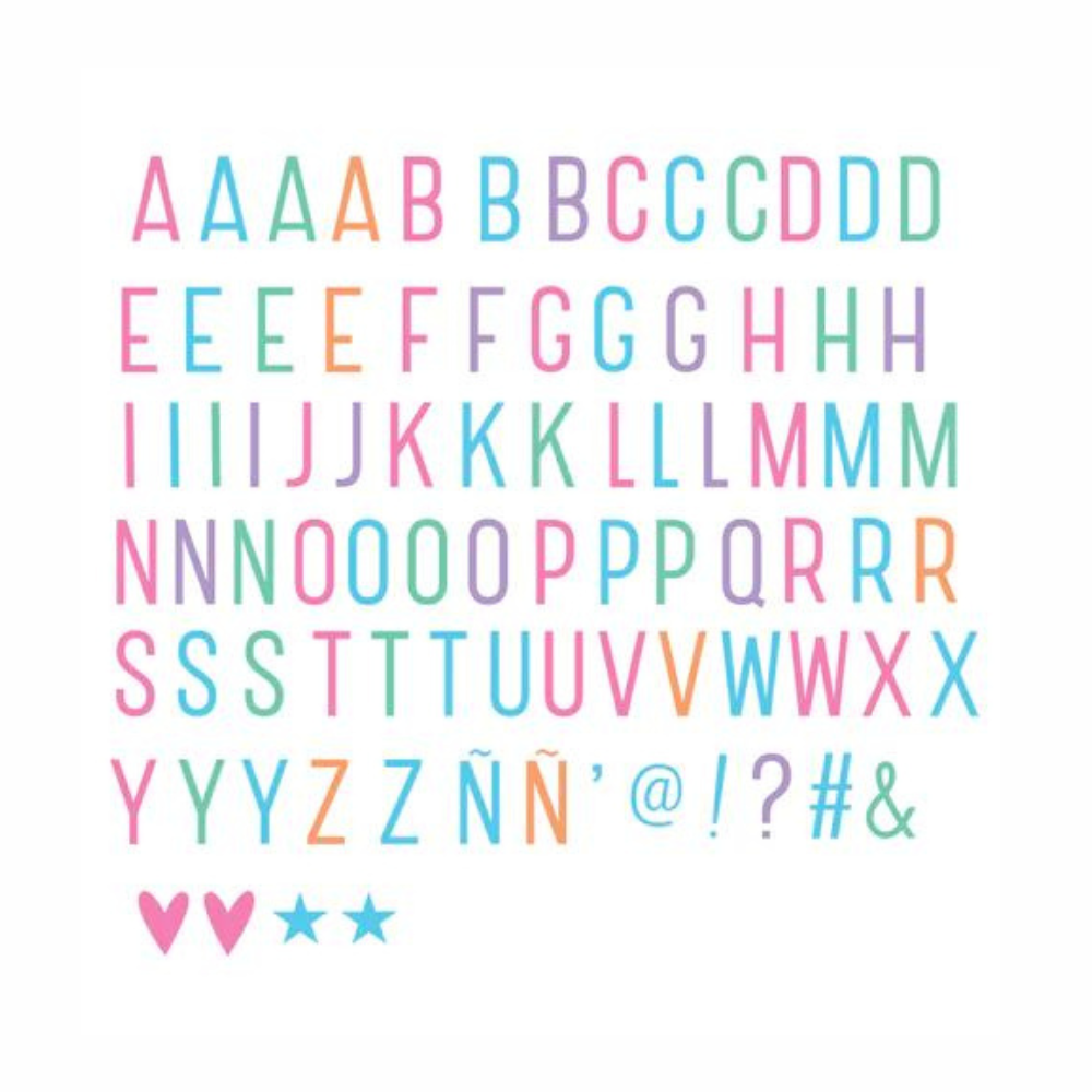 A Little Lovely Company Lightbox Letter Set - Basic Black / Pastel